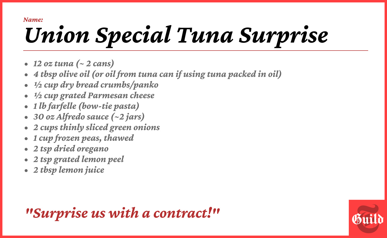 Union Special Tuna Surprise